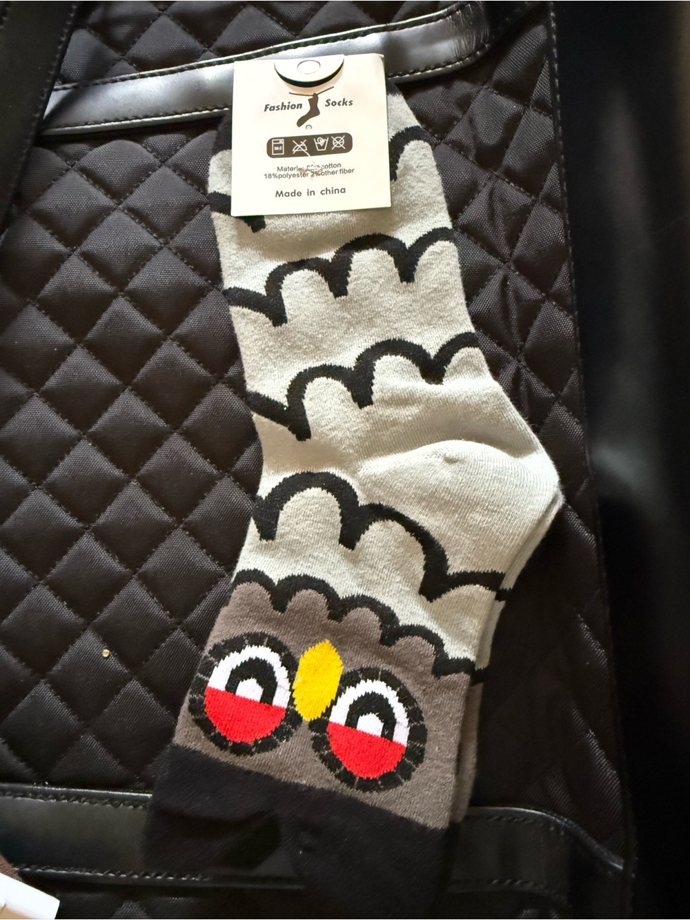 3 Kawaii Owl Socks Set Bold Animal Patterns Sz 9-11 Cotton Cartoon Style New